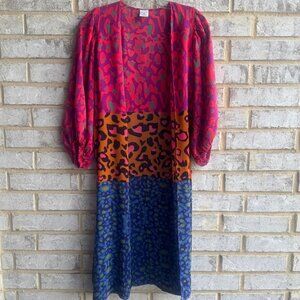 Anna & Ava Animal Print 3/4 Sleeve Open Front Cardigan Cover Up No Belt Size 0S